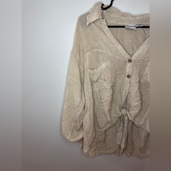 Pre-Owned XL Raya Sun Tan Beige Button Up Collared Shirt - Picture 2 of 7